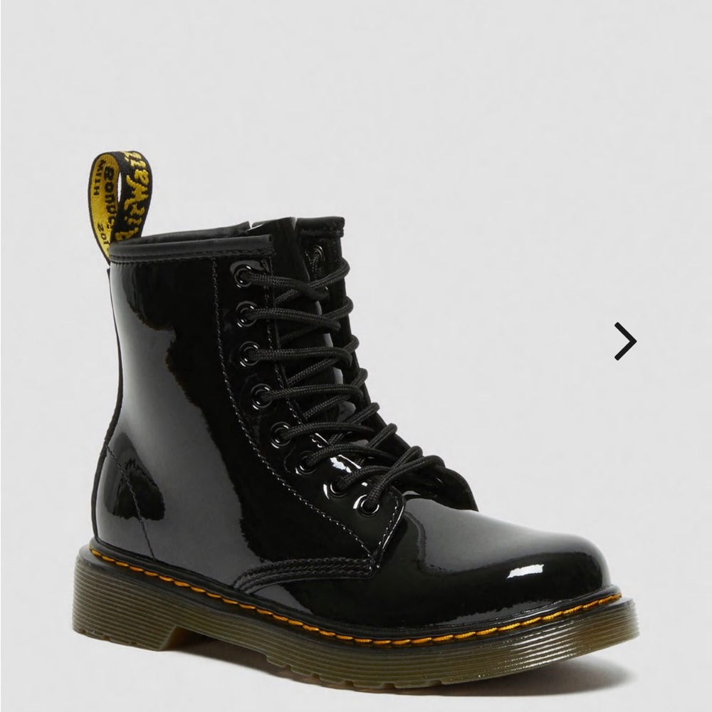NEW: JUNIOR 1460 J PATENT LEATHER LAMPER LACE UP BOOTS